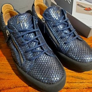Giuseppe Zanotti Frankie Low "Navy Blue Python"